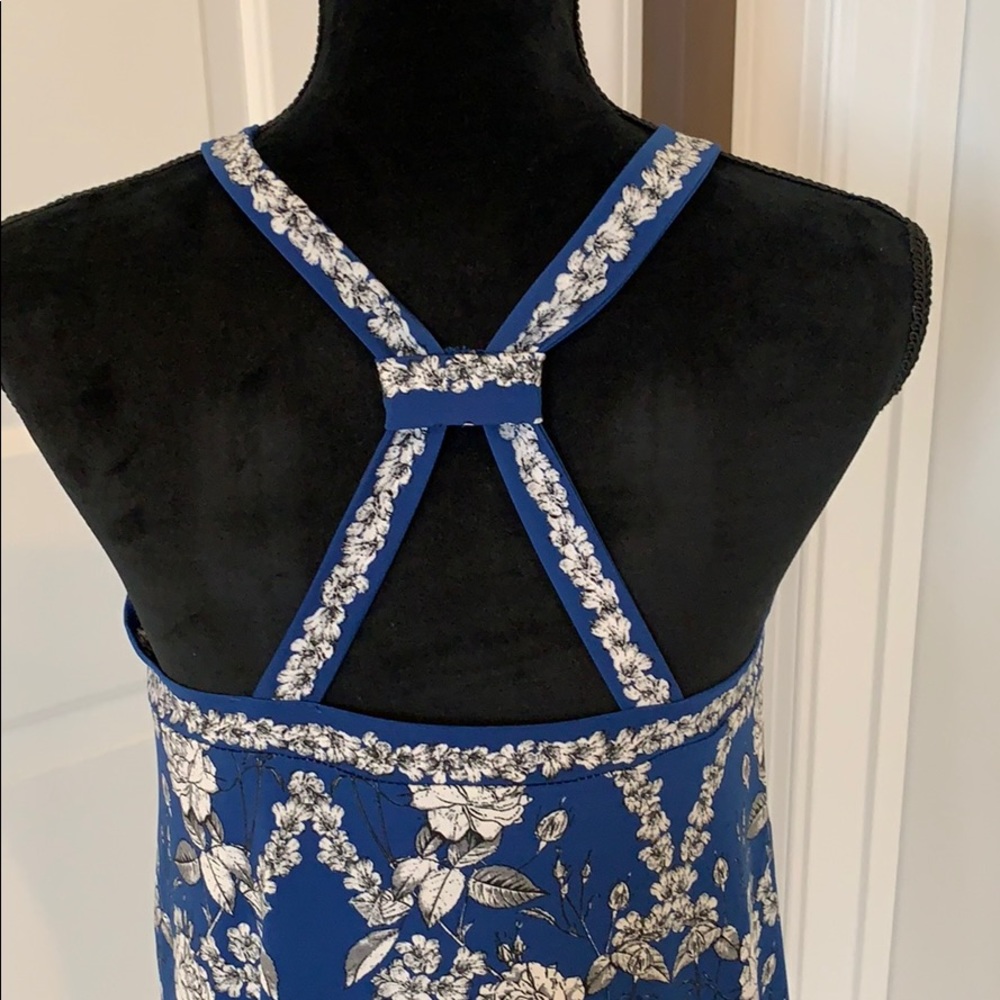 Floral blue racer back dress
